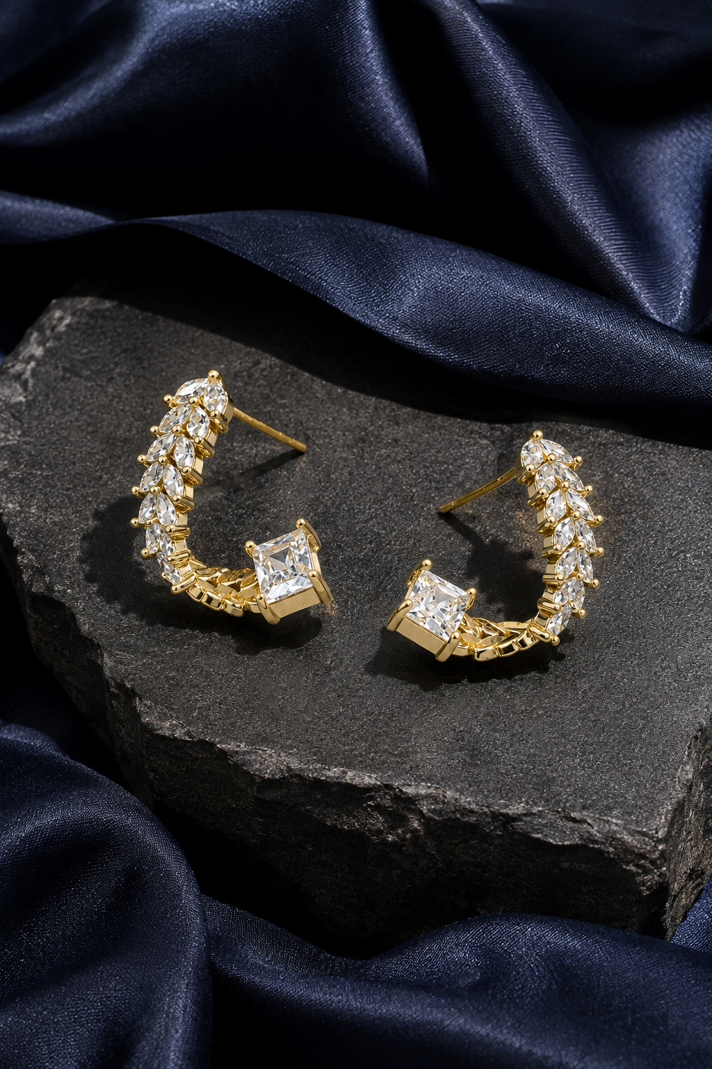 Radiant Crystal Cuff Earrings