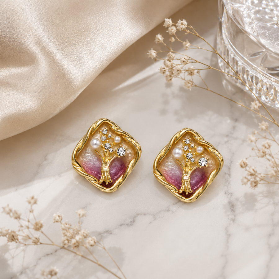 Blush Bloom Pearl Studs
