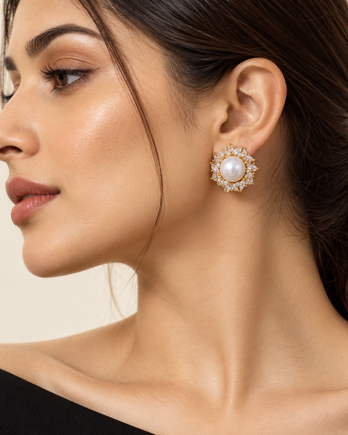 Ivory Bloom Swarovski Studs
