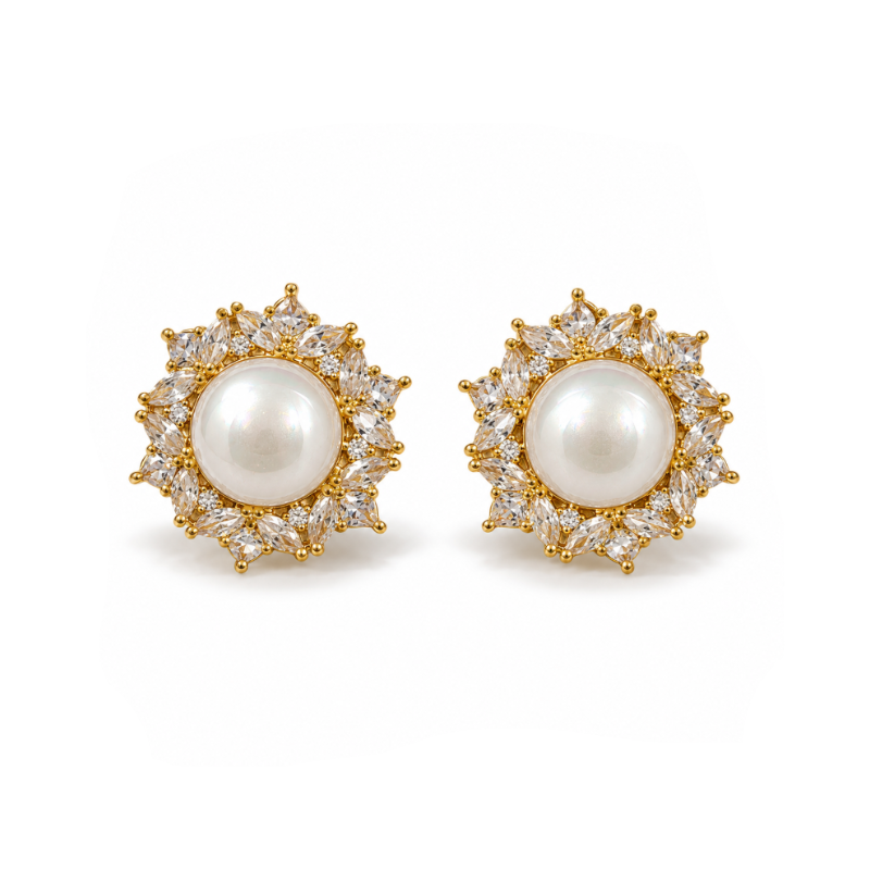 Ivory Bloom Swarovski Studs
