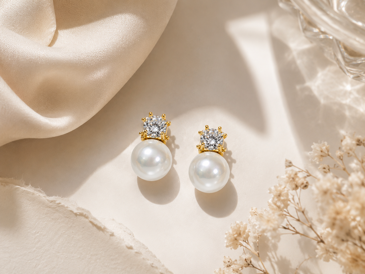 Pearl Radiance Studs Earrings