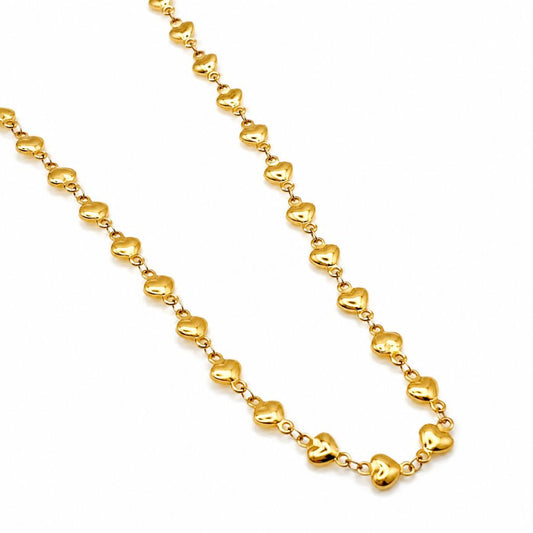 Amora Heart Charm Necklace 18K gold-plated finish