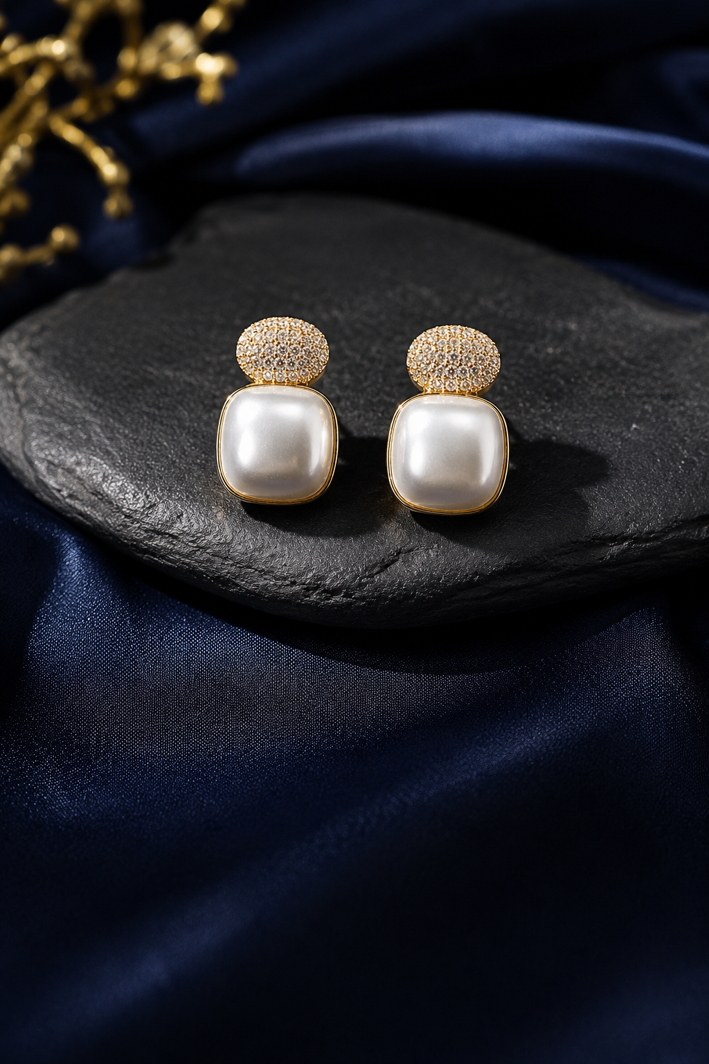 Pearl Glow Statement Stud Earrings