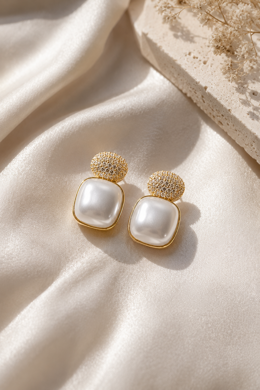 Pearl Glow Statement Stud Earrings