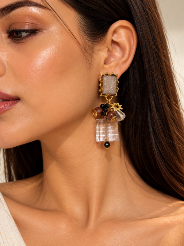 Starlight Charm Statement Drop Earrings