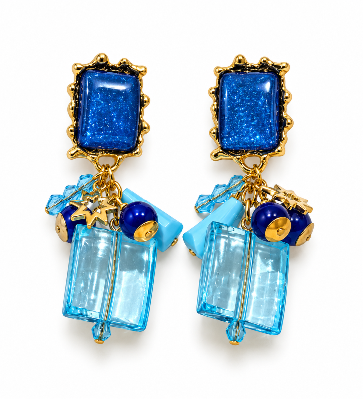 Starlight Charm Statement Drop Earrings