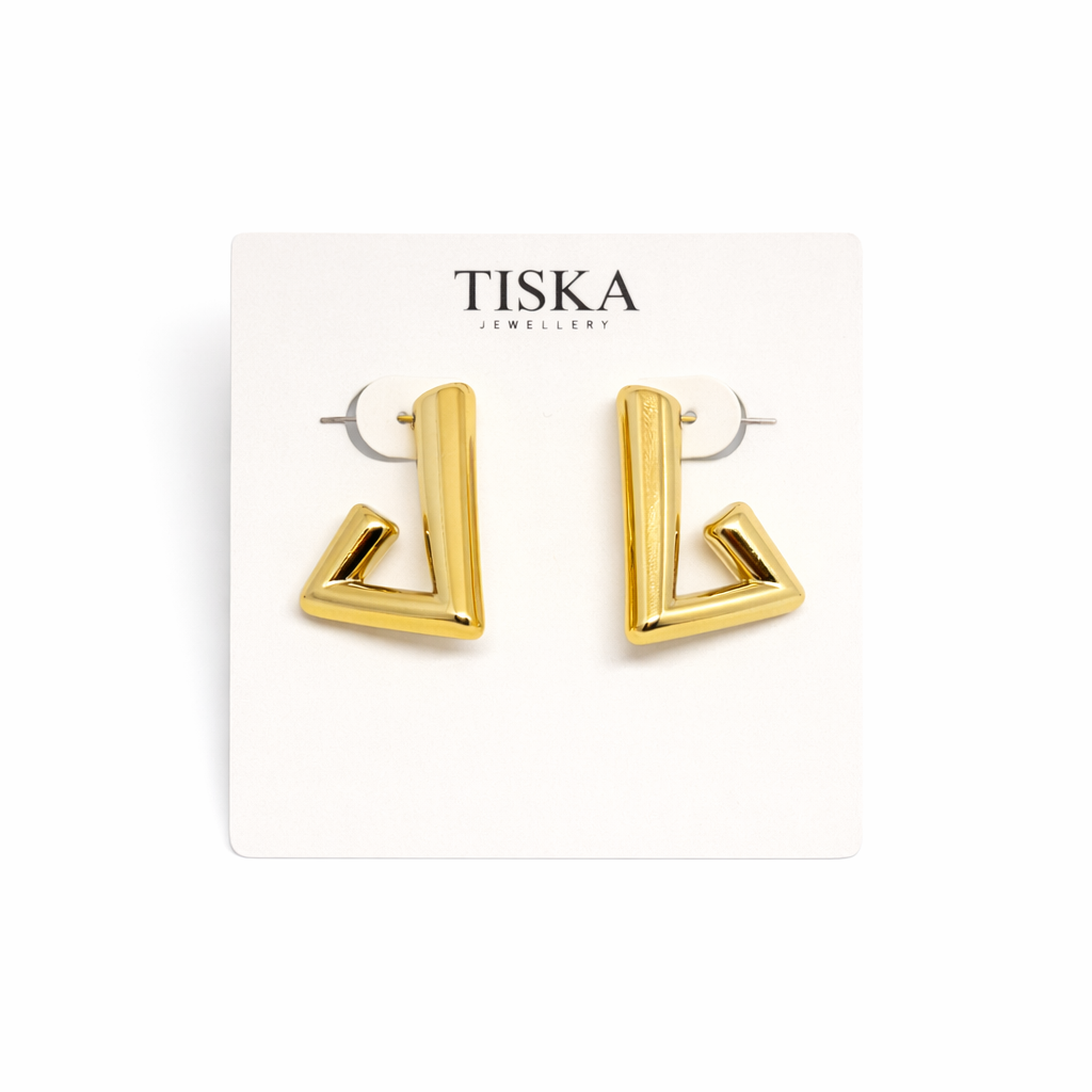 Geo Luxe Triangle Earrings