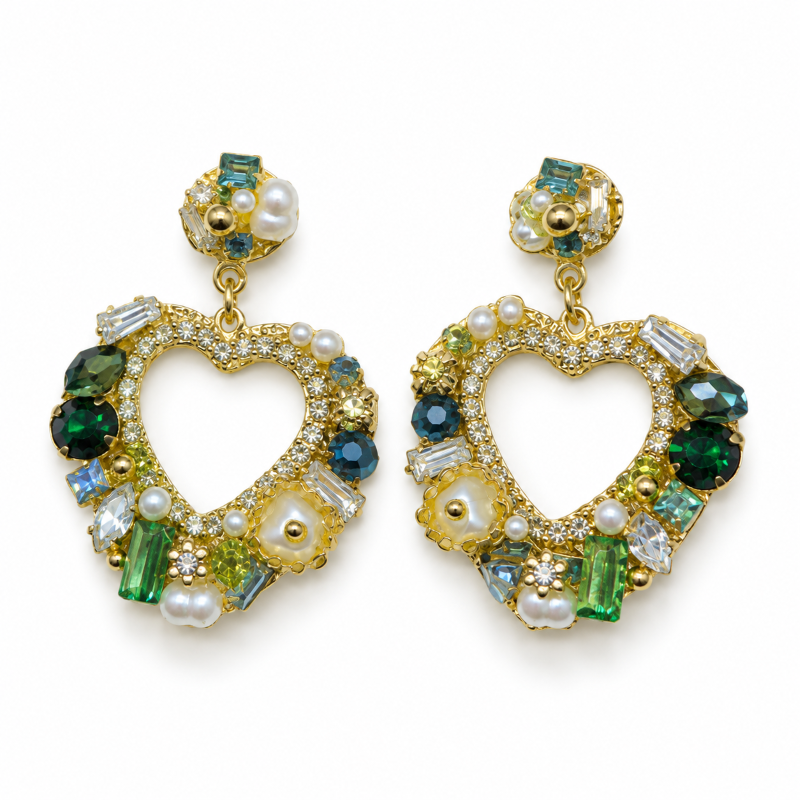 Amora Crystal Heart Earrings