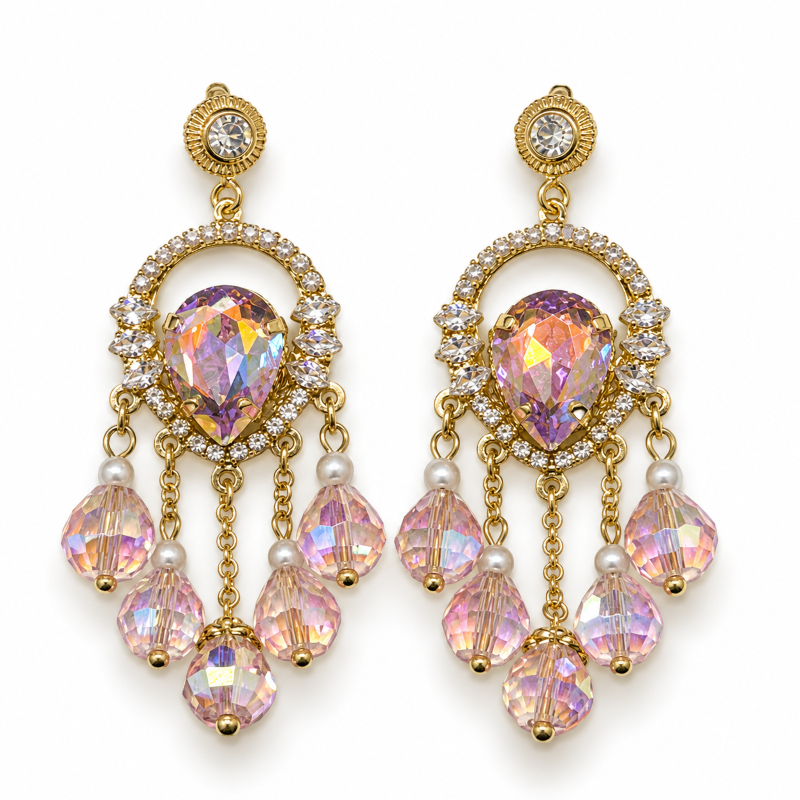 Elara Crystal Chandelier Earrings