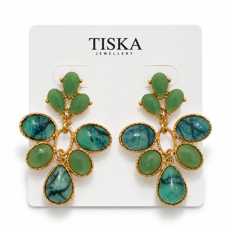 Emerald Bloom Statement Earrings