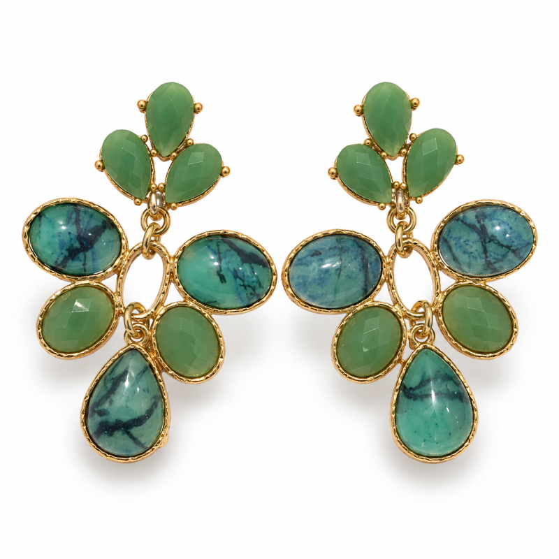 Emerald Bloom Statement Earrings