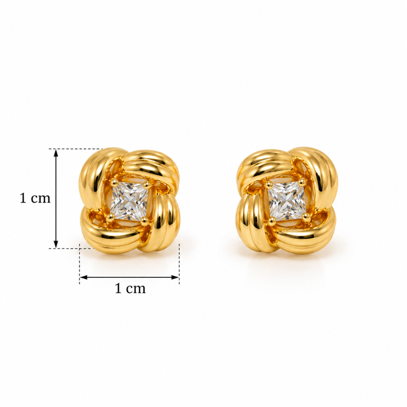 Elara Crystal Knot Stud Earrings
