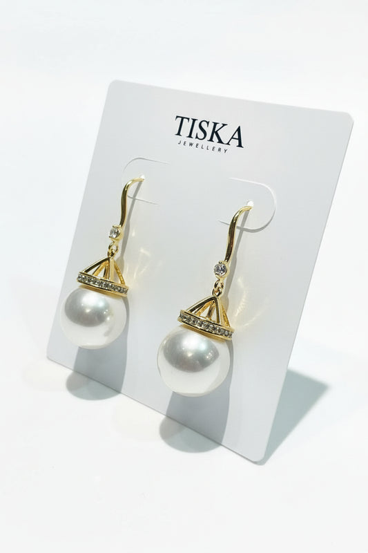 18K Gold Royal Pearl Drop Earrings