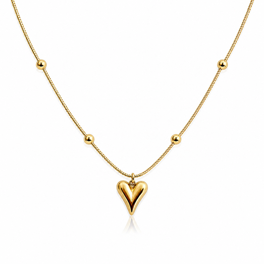 Valentina Heart Station Necklace 18K gold-plated finish | Luxe Collection | Timeless Elegance | Everyday Luxury
