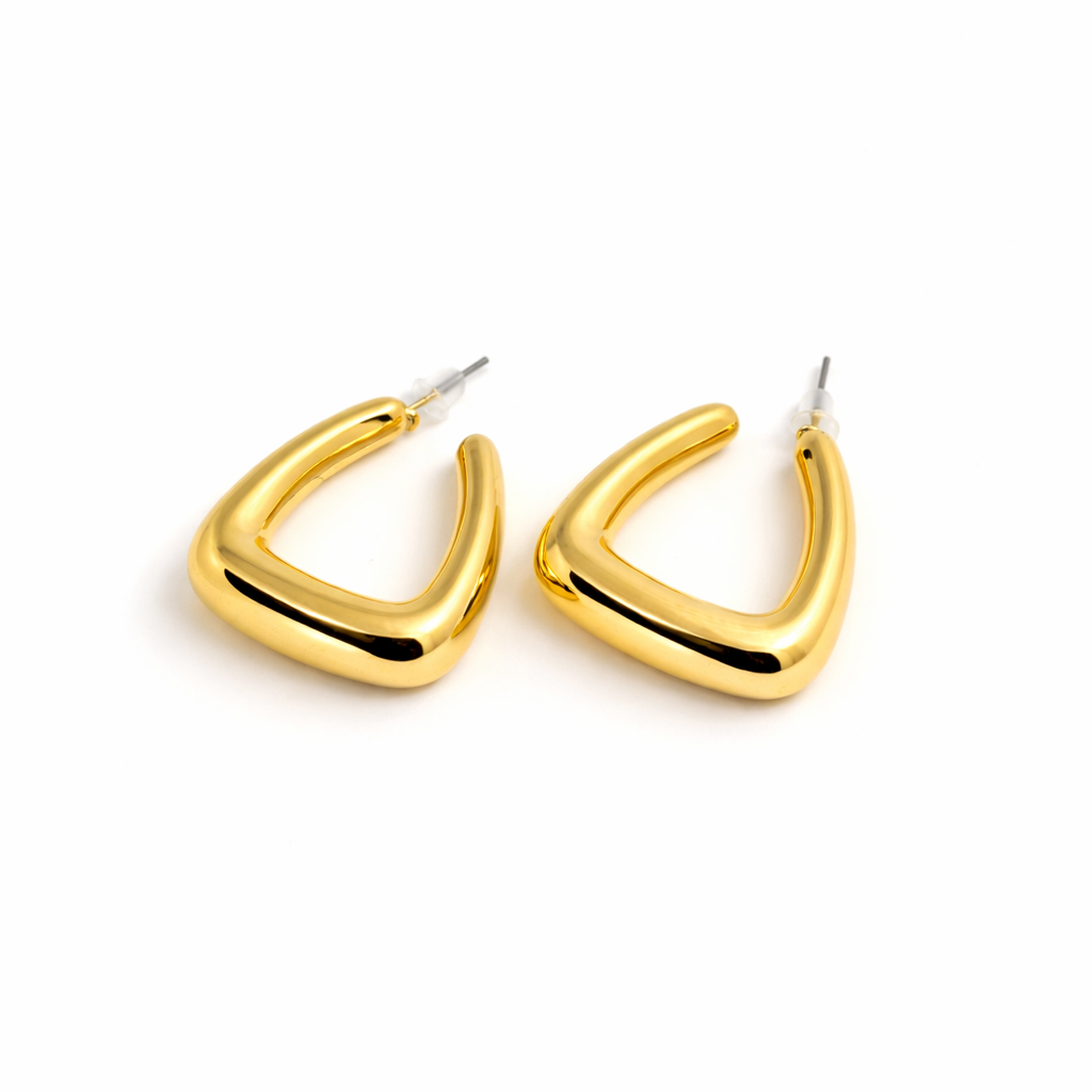 Golden Soft Triangle Hoop Earring