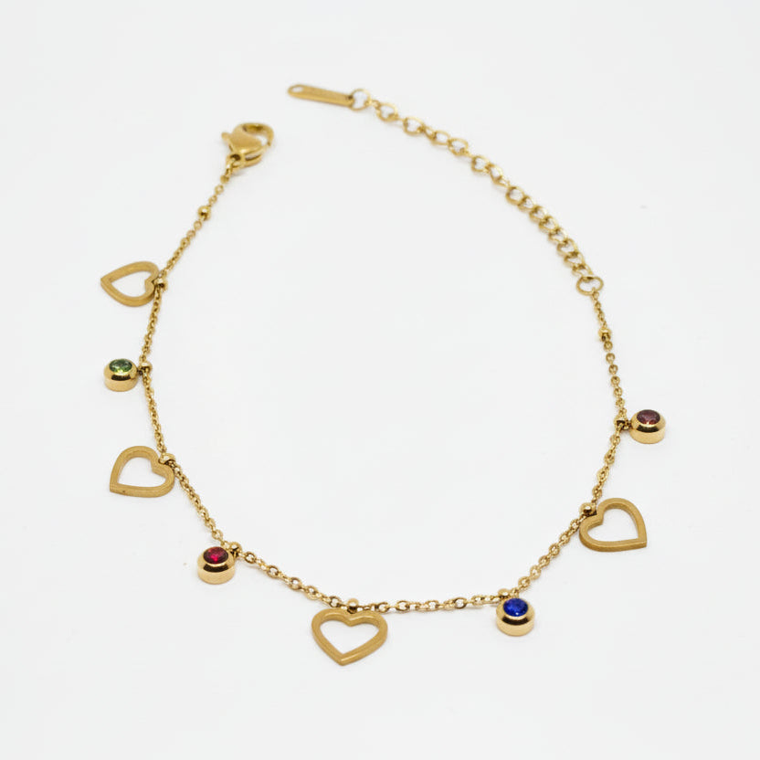 Dainty Heart Charm Bracelet