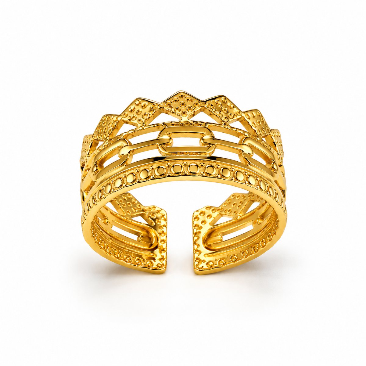 Elara Gold Layered Statement Ring