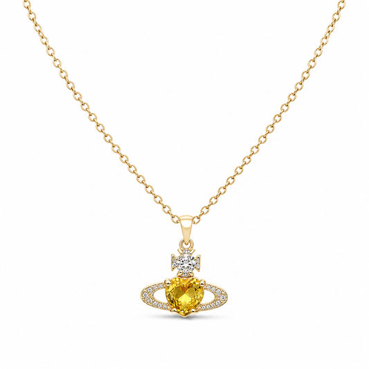 Aurora Saturn Crystal Necklace