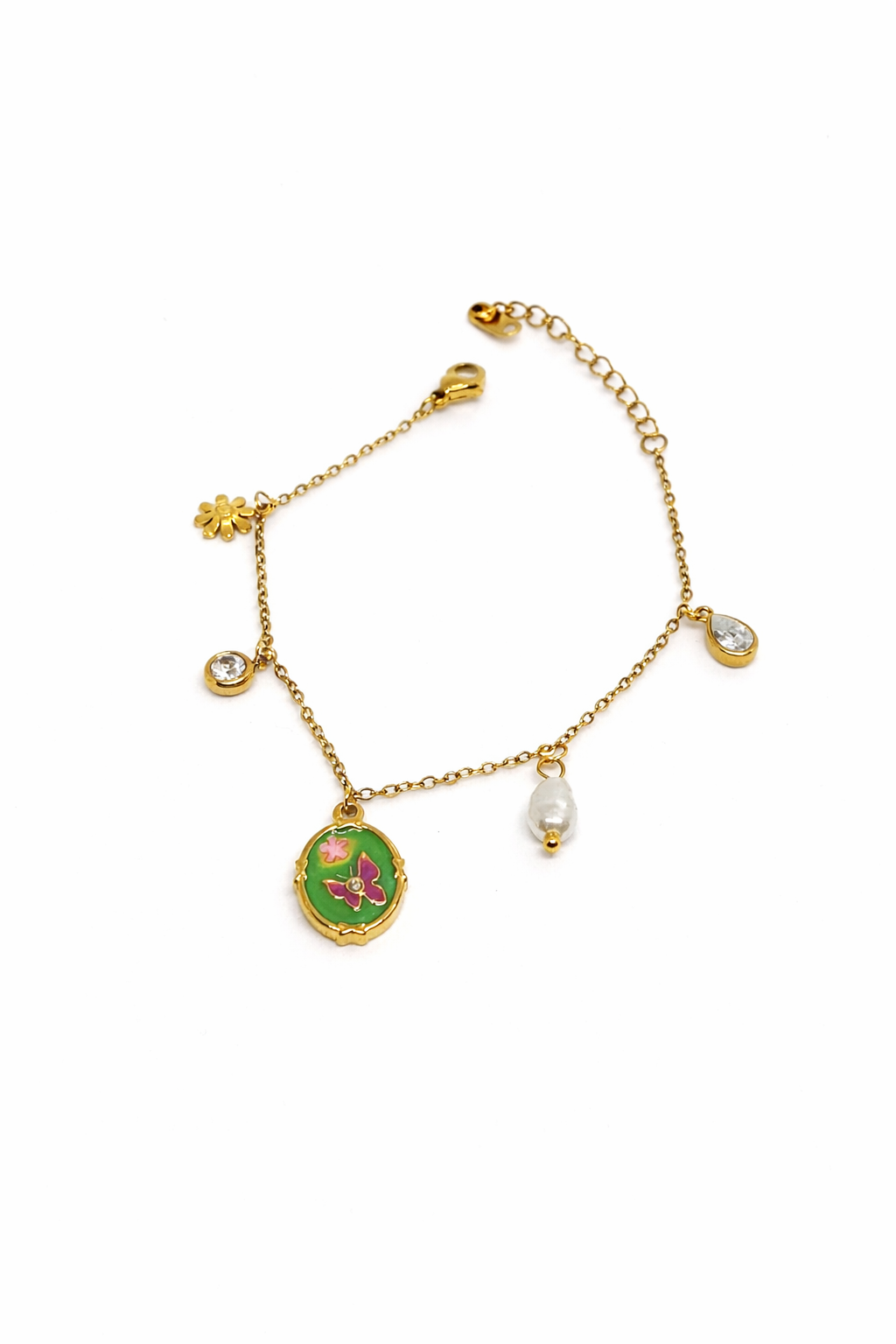 Floral Charm Dainty Bracelet