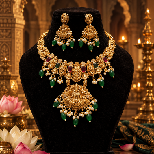 Vaidehi Premium Lakshmi Necklace Set