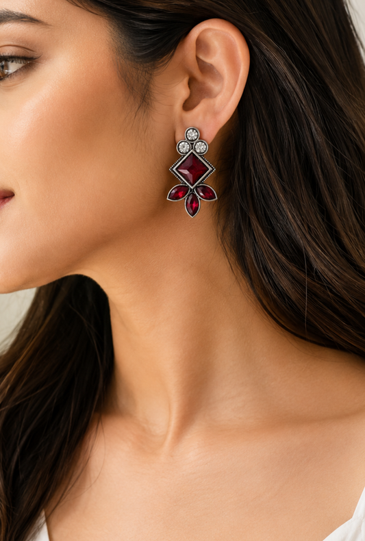 Ruby Royale Statement Earrings