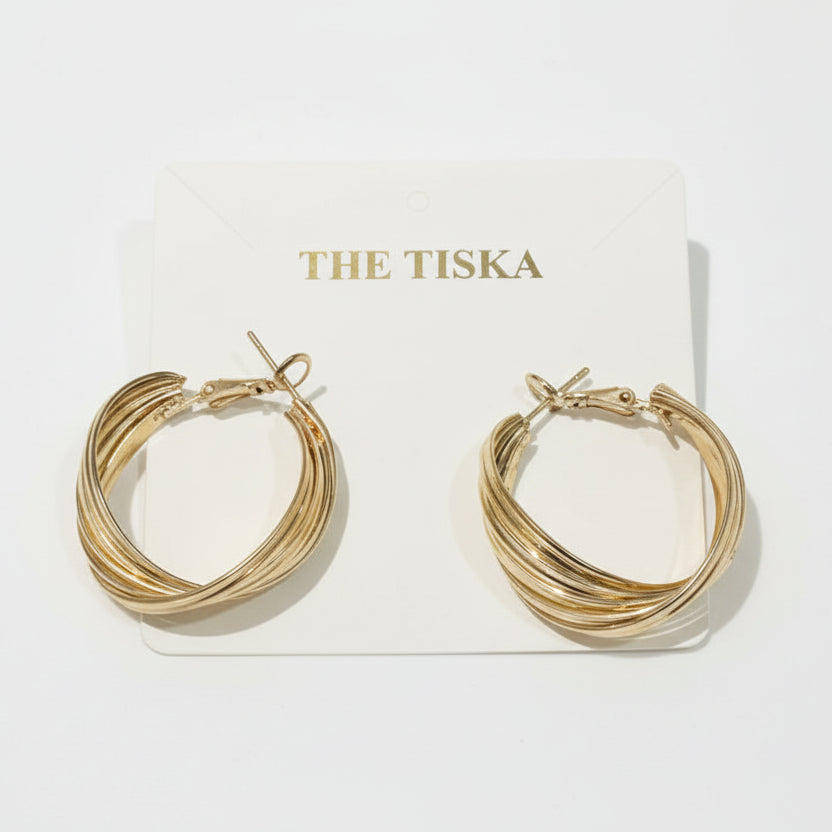 Golden Swirl Hoops (Anti Tarnish)