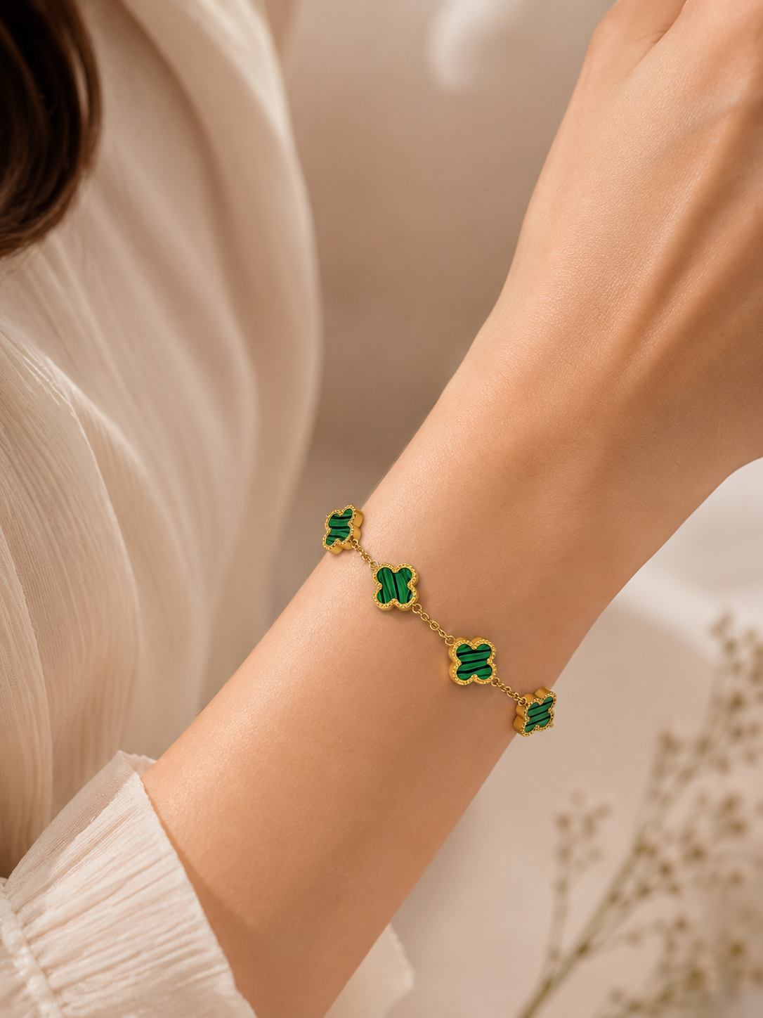 Emerald Clover Luxe Bracelet