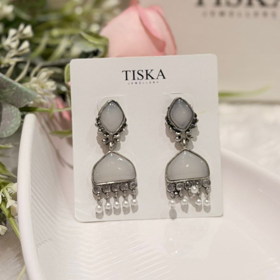 Noir Pearl Statement Drop Earrings