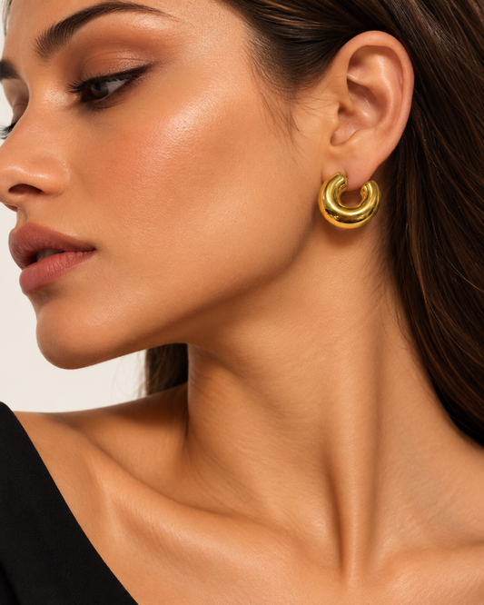 Chunky Gold Hoop Earrings