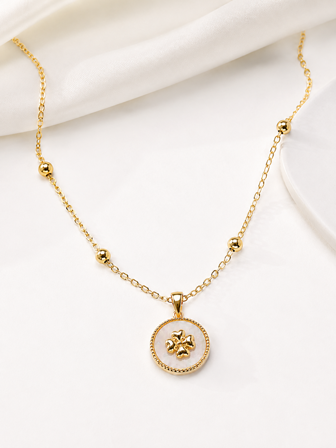 Blush Clover Pendant Necklace