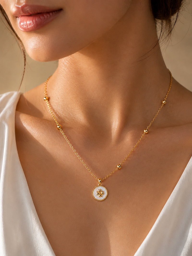 Blush Clover Pendant Necklace