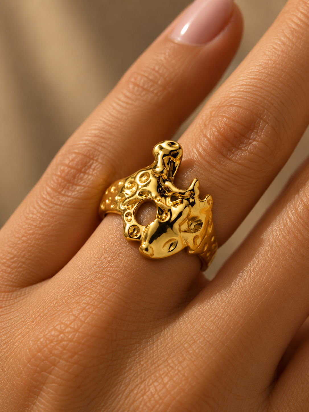 Molten Gold Sculptural Ring