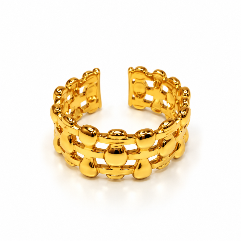 Golden Floral Vine Statement Ring
