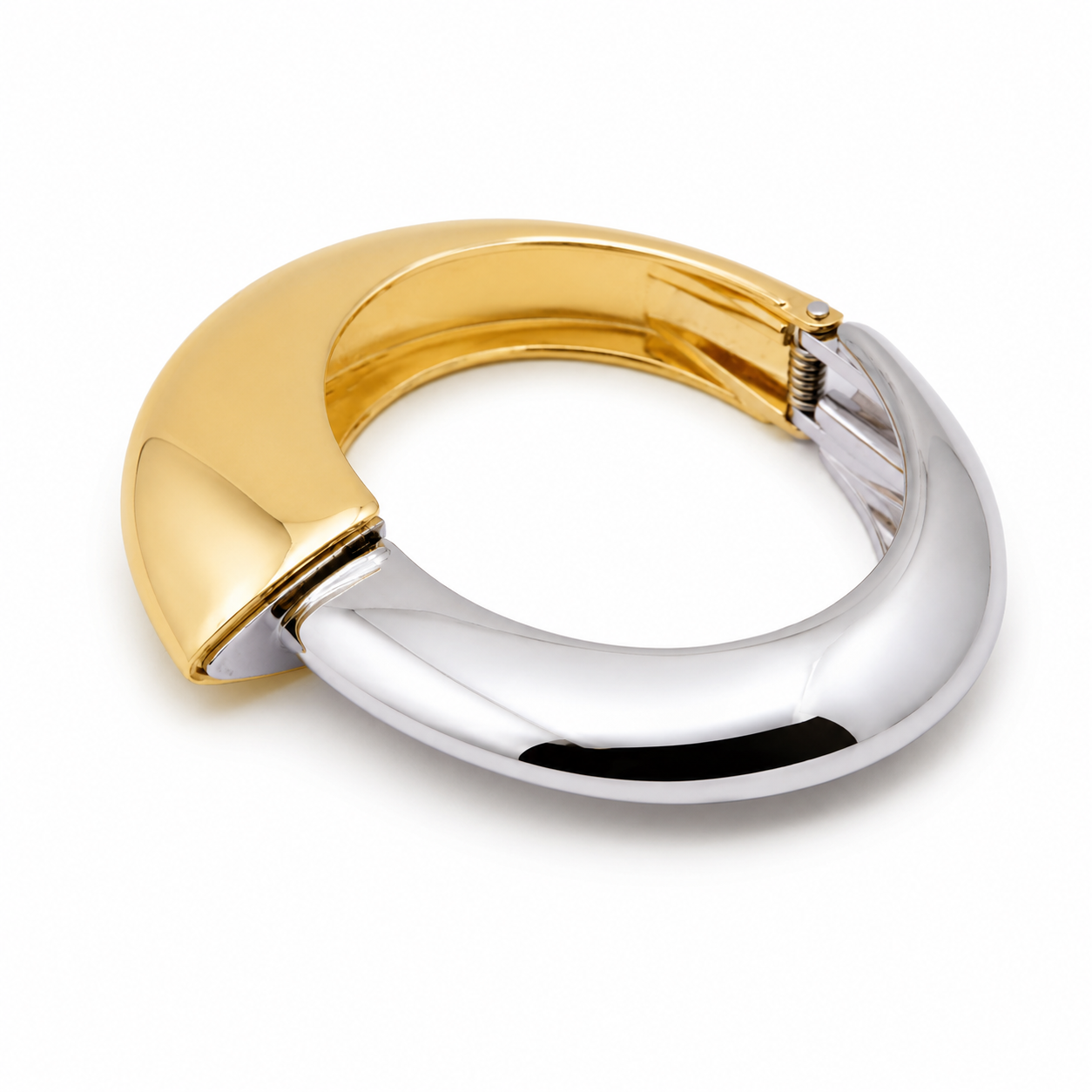 Luxe Dual Tone Statement Cuff Bracelet