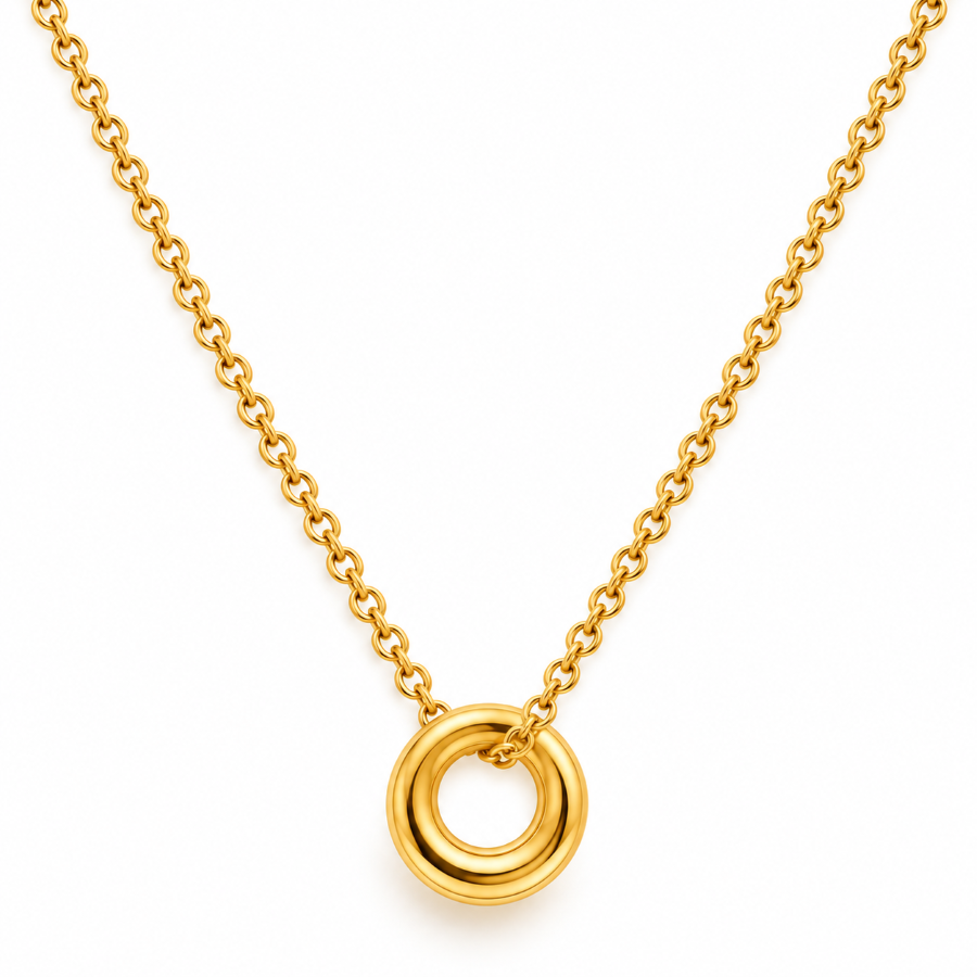 Golden Circle Pendant Necklace