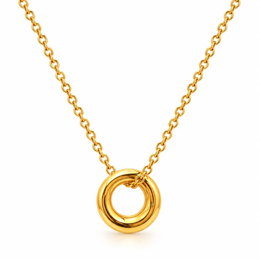 Golden Circle Pendant Necklace