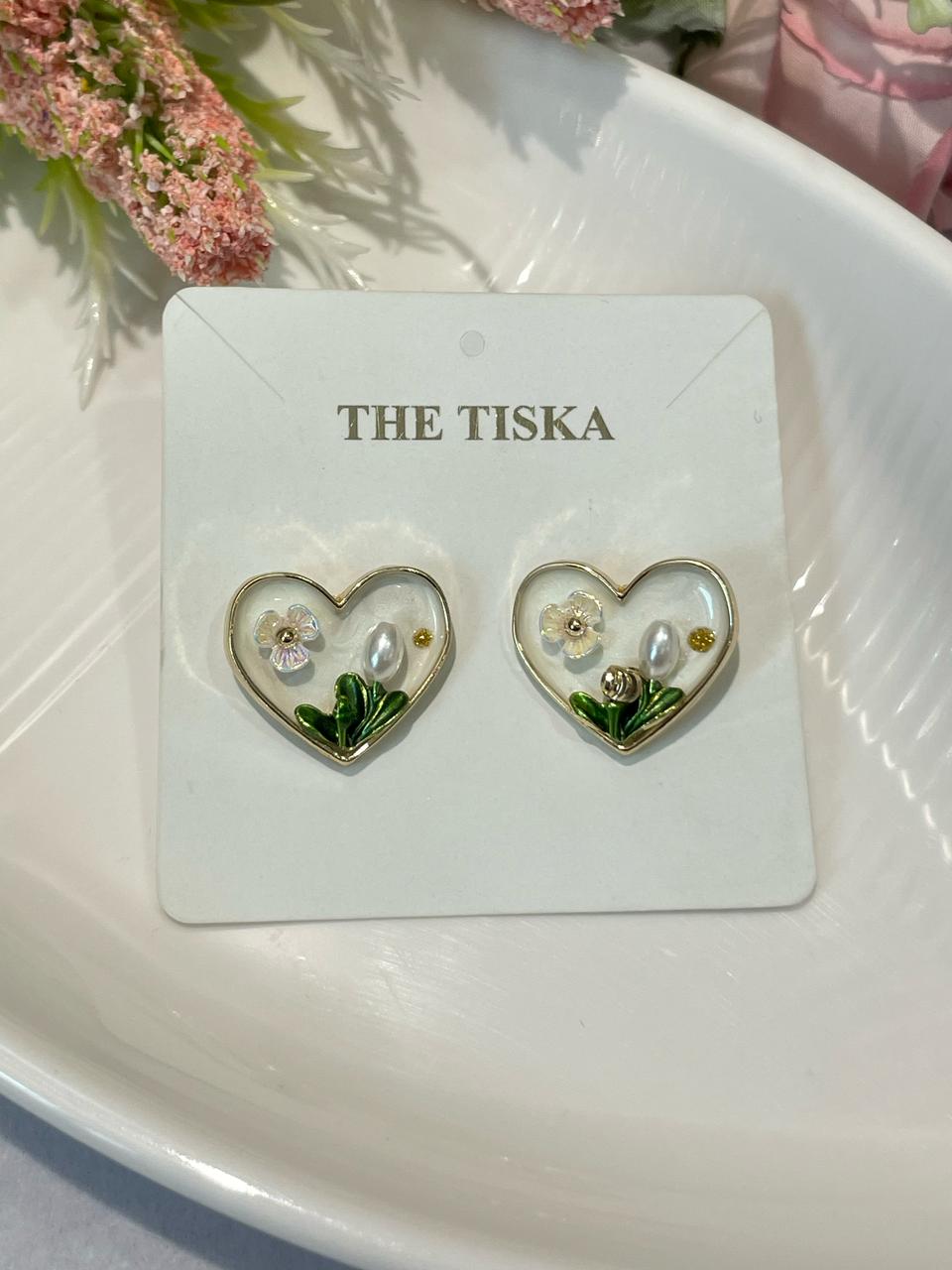 Blooming Heart Garden Stud Earrings