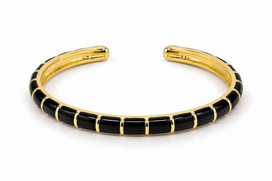 Noir Line Gold Cuff Bracelet