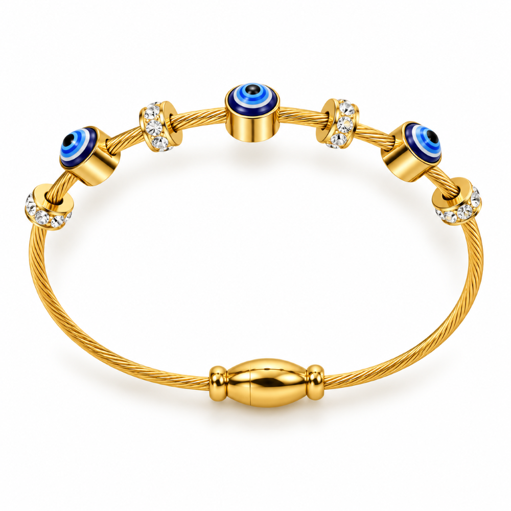 Evil Eye Charm Gold Bracelet