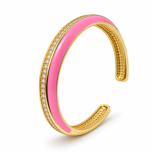 Blush Pink Gold Cuff Bracelet | Small to Medium wrists