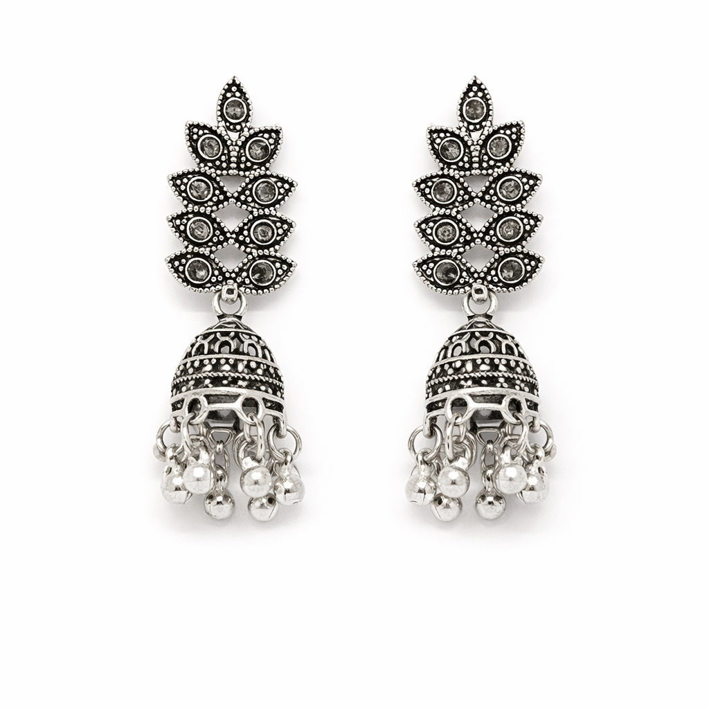 Meher Oxidised Jhumka Earrings