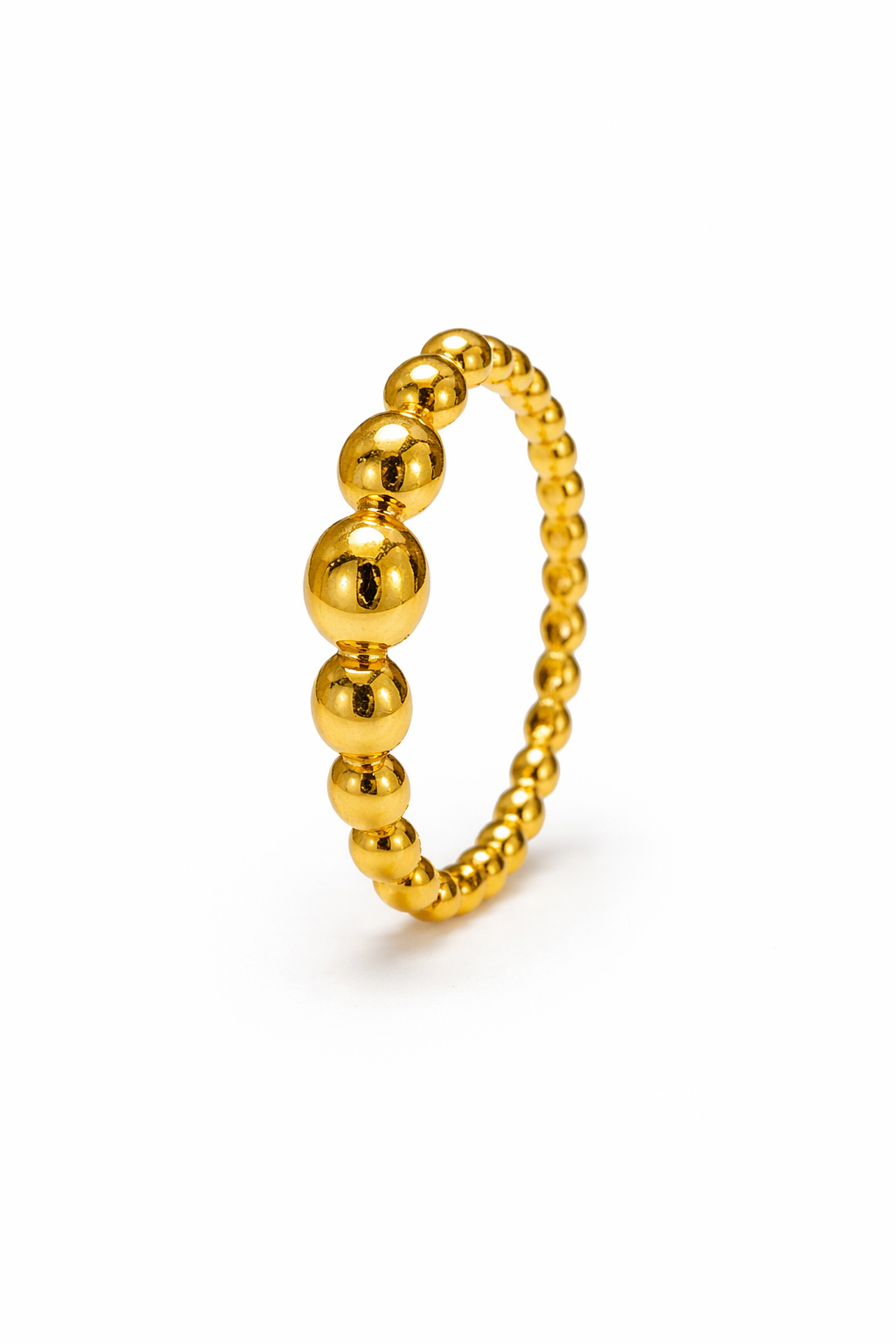 Golden Beaded Open Ring