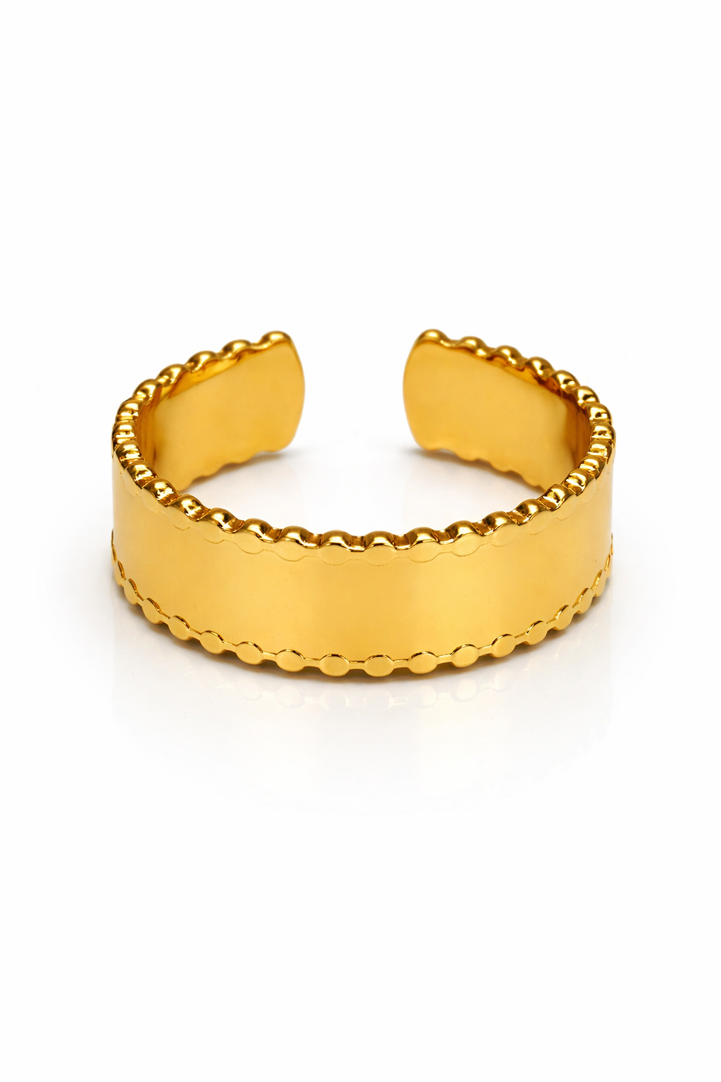 Scallop Edge Gold Statement Ring