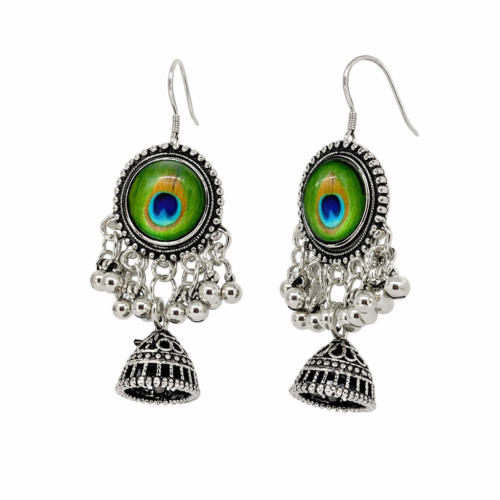 Morika Mini Peacock Jhumka Earrings