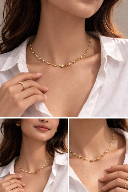 Golden Heart Charm Necklace