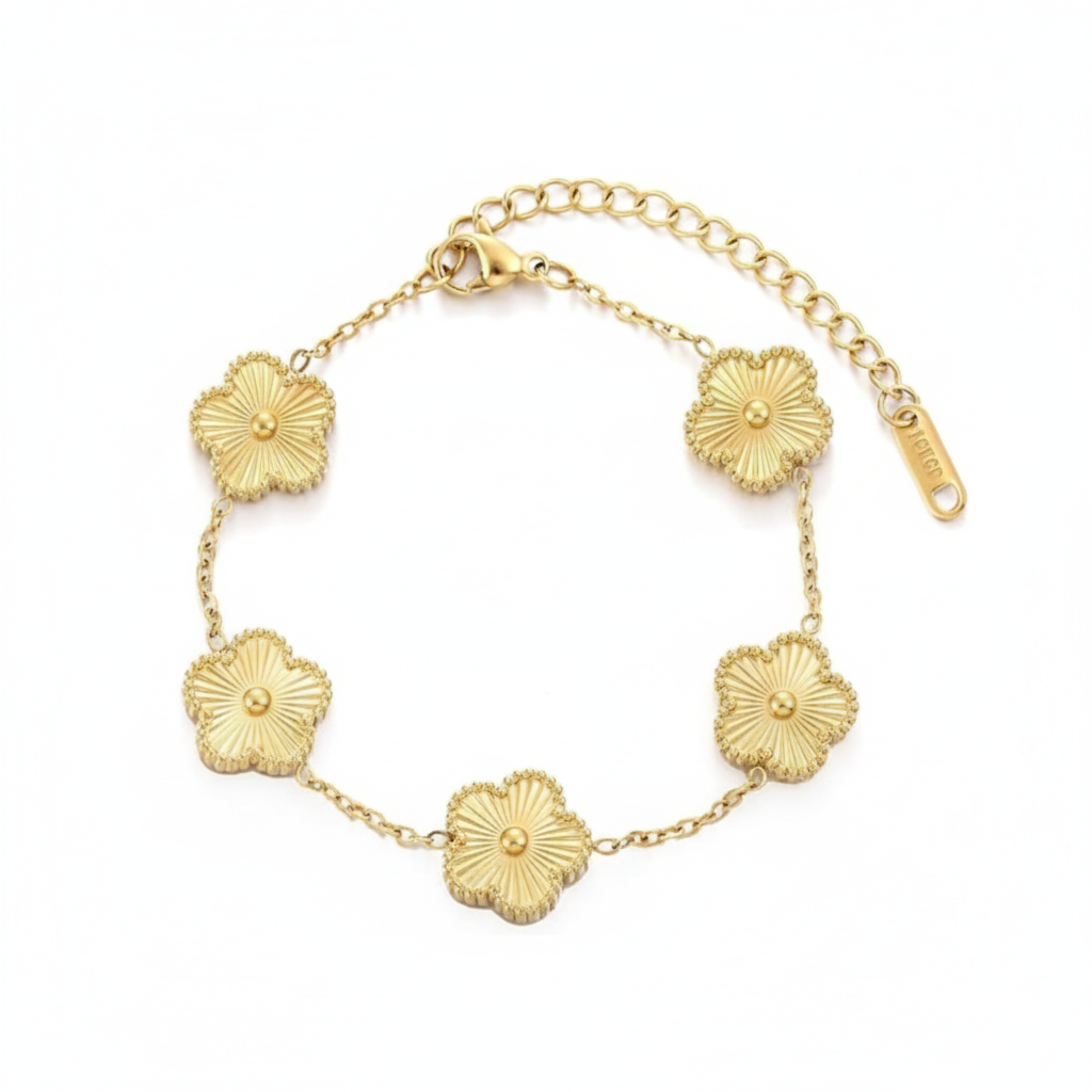 Golden Clover Charm Bracelet