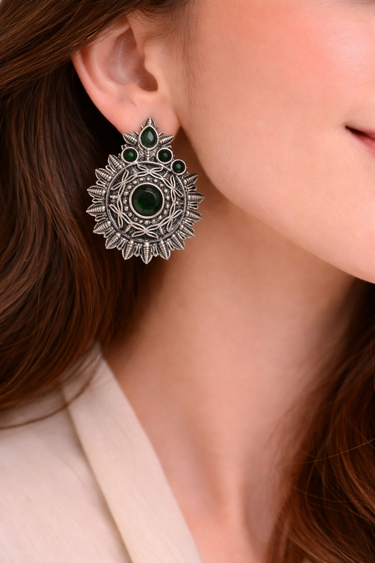 Royal Sunburst Antique Statement Earrings
