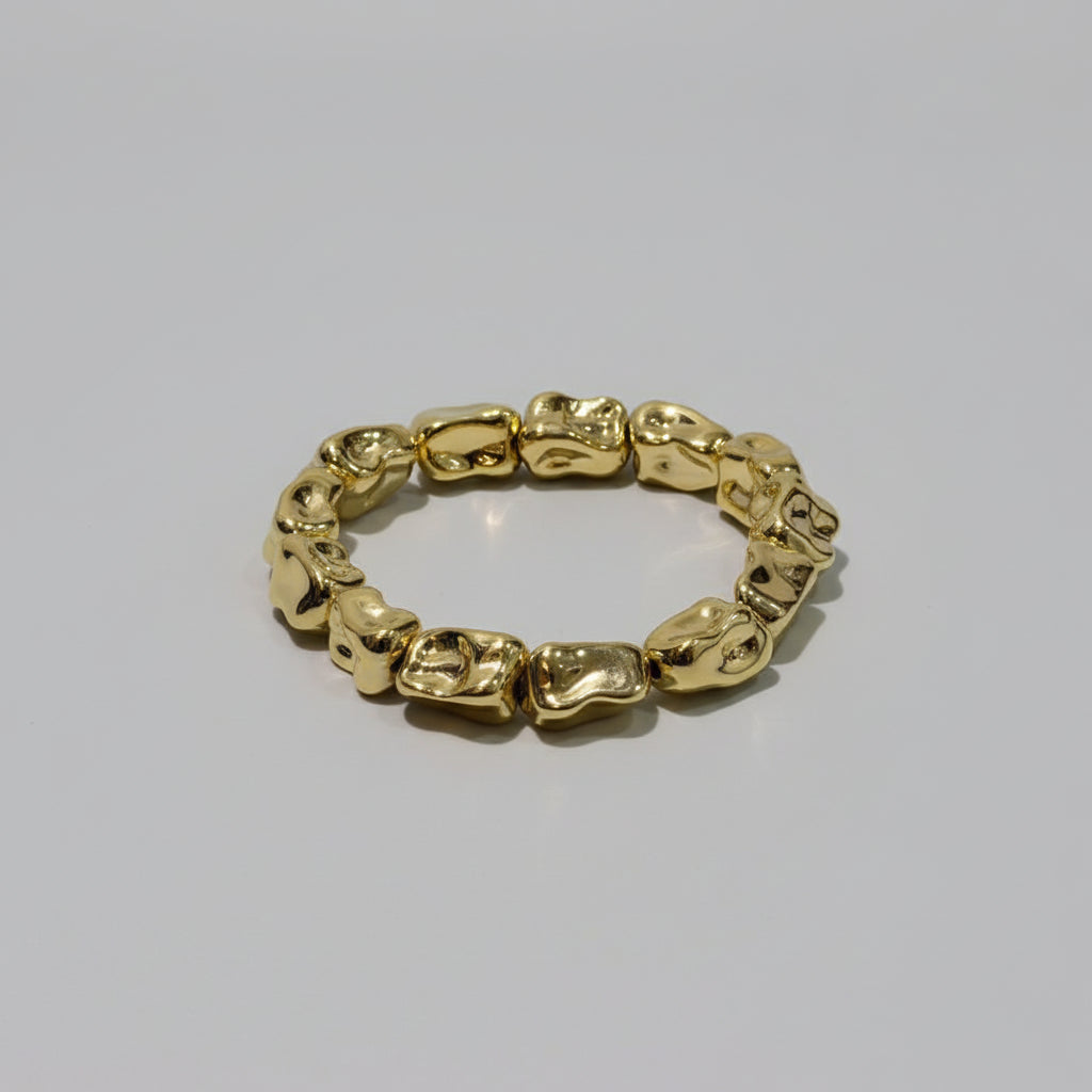 Molten Gold Stretch Bracelet – Organic Statement Band