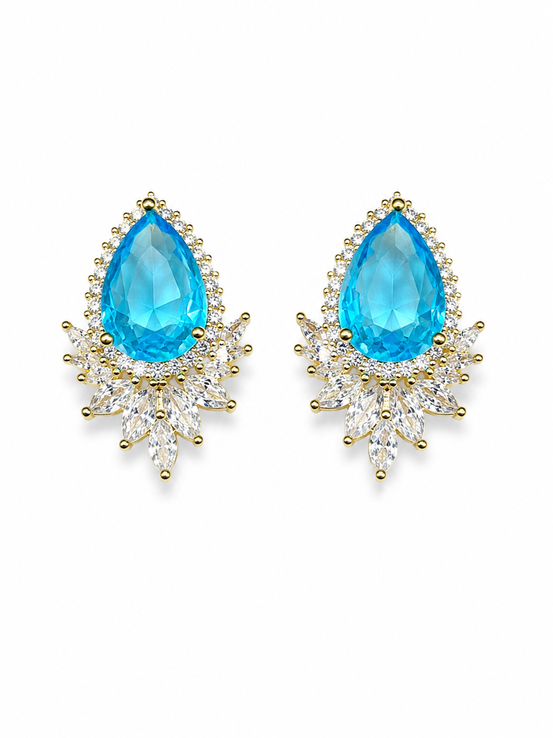 Ocean Bloom Crystal Statement Earrings