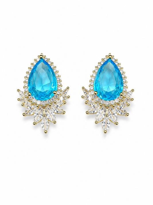Ocean Bloom Crystal Statement Earrings